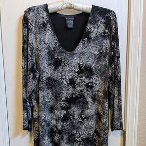 Citiknit Tunic Micro Rib Deep V Neck Tunic